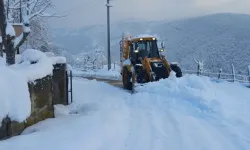 Düzce'de kapalı köy yollarında yol açma çalışmaları devam ediyor