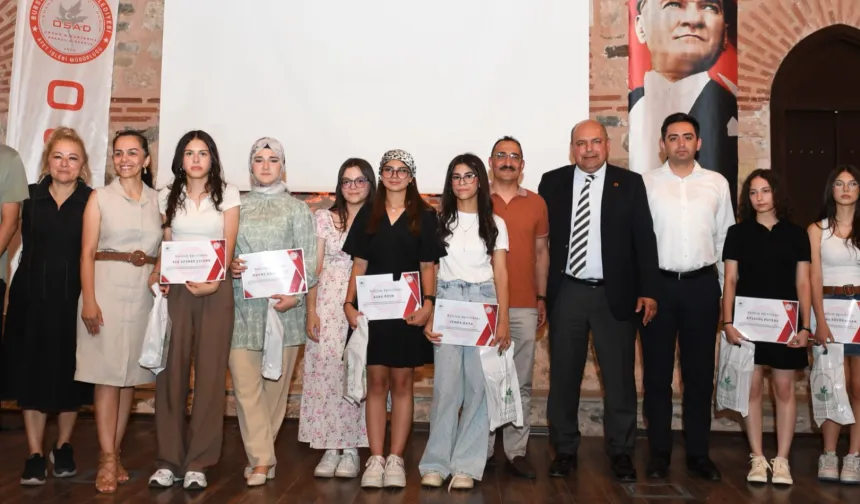 Osmangazi’de tatbikatı başarıyla tamamlayan öğrencilere sertifika